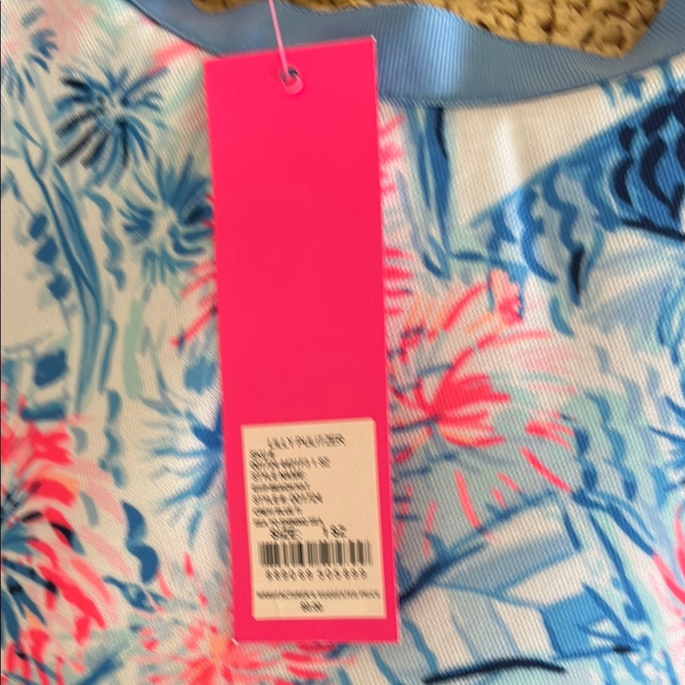 NWT Lilly Pulitzer Blue and Pink Wide-Brim Hat - Picture 2 of 14